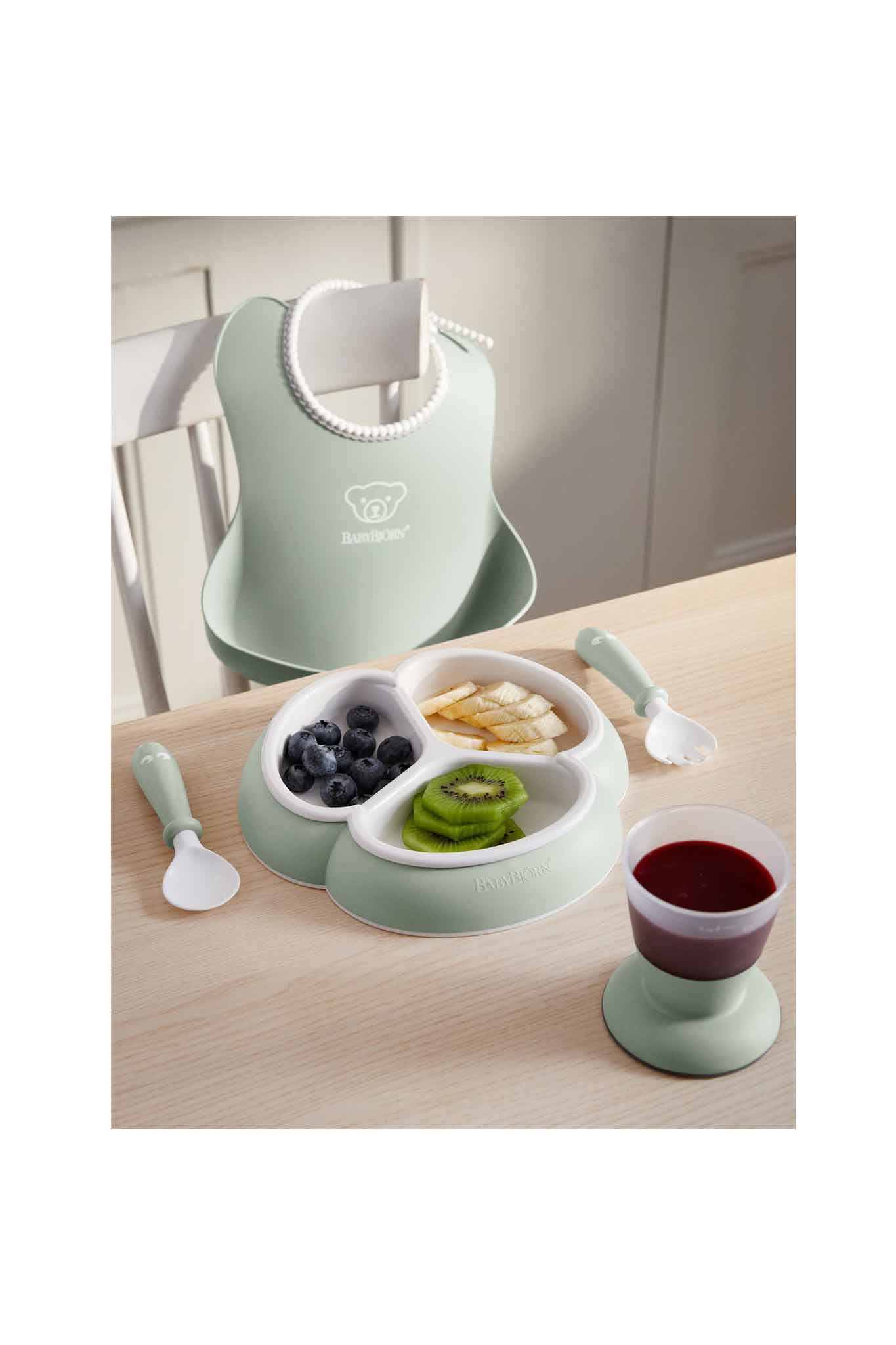 Babybjorn Mealtime Set 4 Pcs-Powder Green