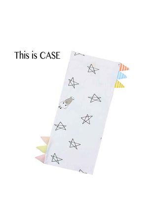 Baabaasheepz Bed Time Buddy Case Big Star & Sheepz White Color & Stripe Tag Medium 38*18cm