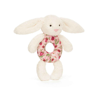Jellycat Blossom Cream Bunny 'Berry' Ring Rattle