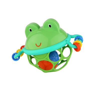 Bright Starts Oball Easy Grasp Jingle & Shake Pal Rattle Bpa-Free Infant Toy, Green Frog
