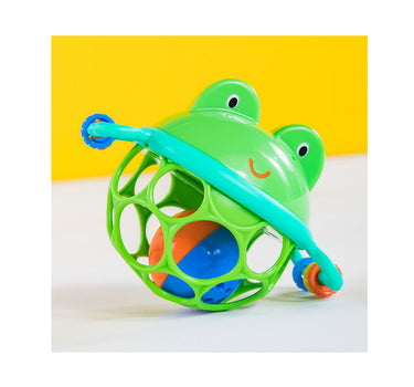 Bright Starts Oball Easy Grasp Jingle & Shake Pal Rattle Bpa-Free Infant Toy, Green Frog