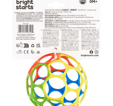 Bright Starts Oball Easy Grasp Classic Ball Bpa-Free Infant Toy in Red/Blue/Green/Yellow