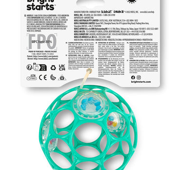 Bright Starts Oball Easy Grasp Rattle Bpa-Free Infant Toy in Teal