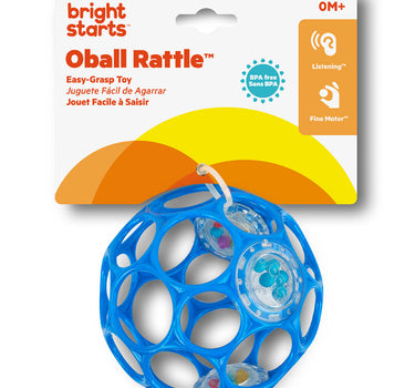 Bright Starts Oball Easy Grasp Rattle Bpa-Free Infant Toy in Blue