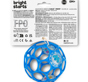 Bright Starts Oball Easy Grasp Rattle Bpa-Free Infant Toy in Blue