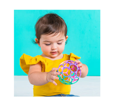 Bright Starts Oball Easy Grasp Classic Ball Bpa-Free Infant Toy in Pink/Purple