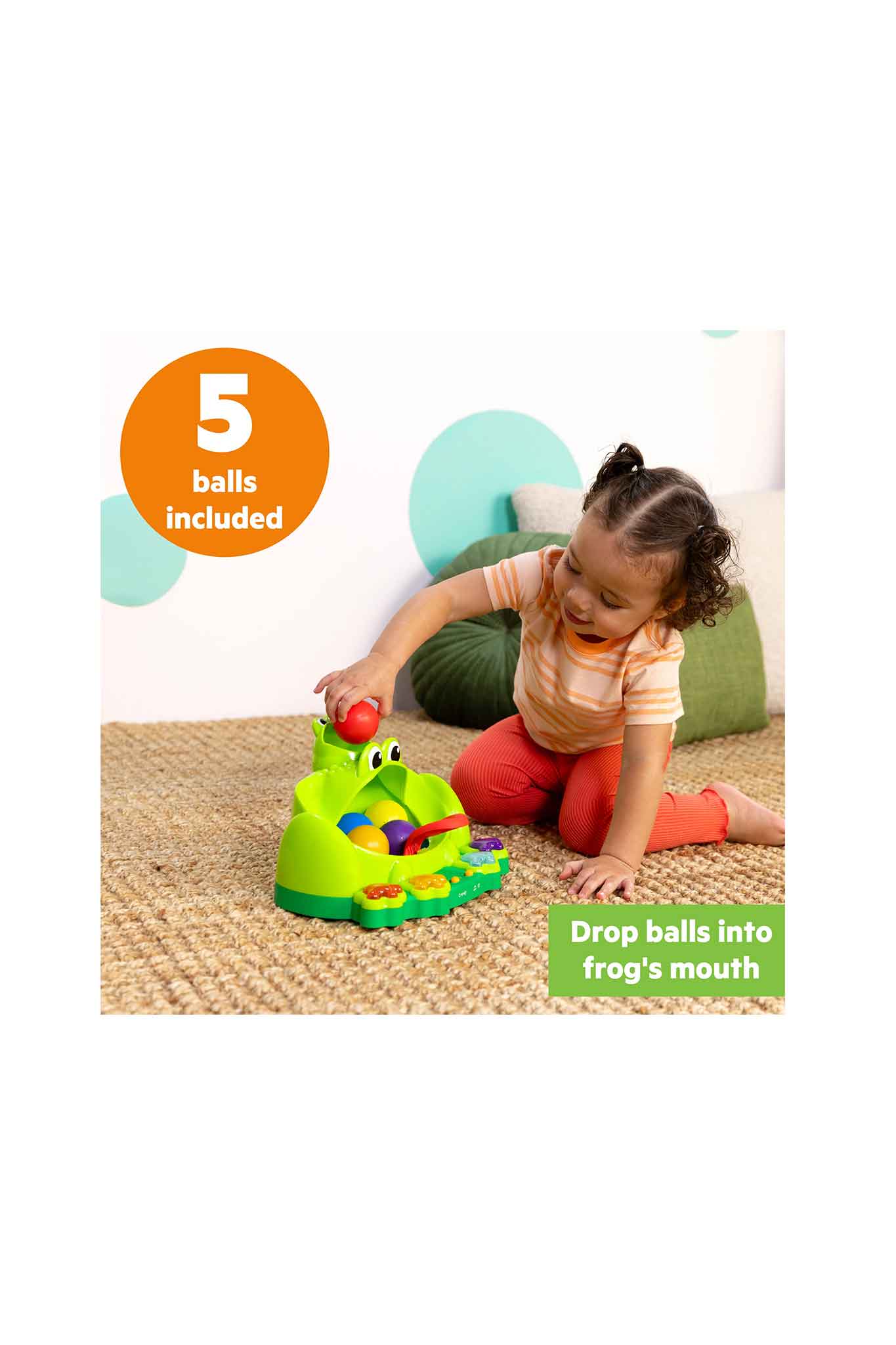 Bright Starts Poppin' Ball Frog Ball Play Toy