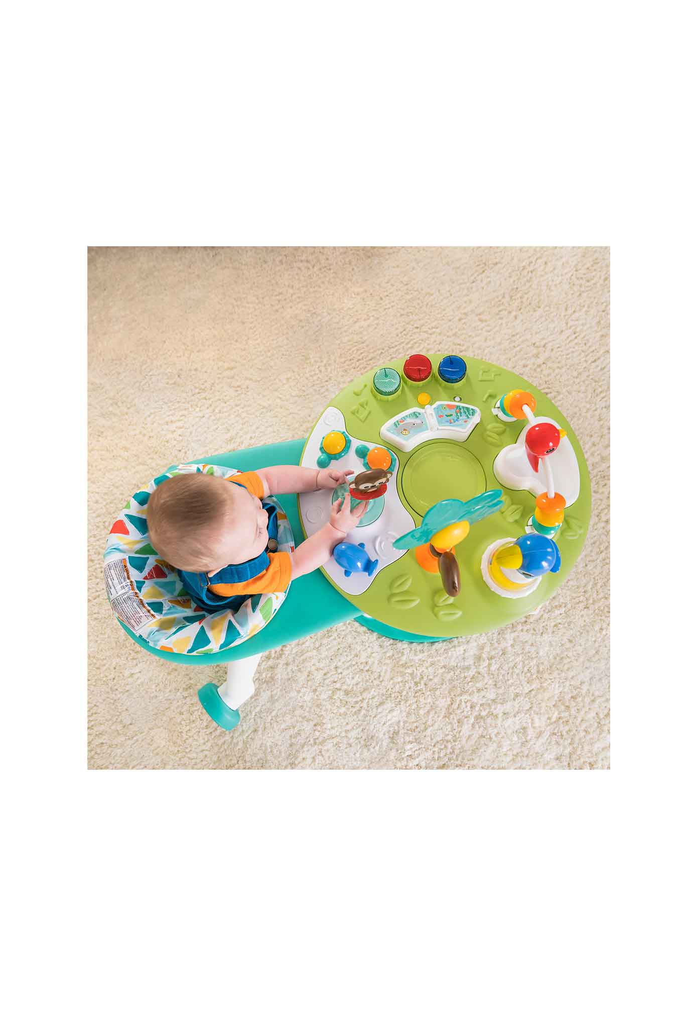 Bright Starts Around We Go 2-in-1 Walk Around Activity Center & Table Tropic Cool
