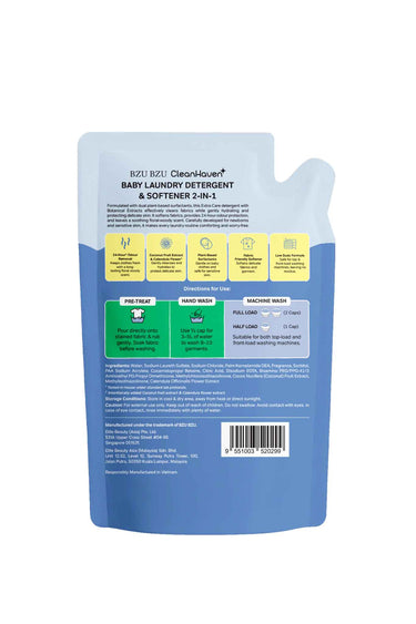 BZU BZU CleanHaven Baby Laundry Detergent & Softener 2-in-1 800ml