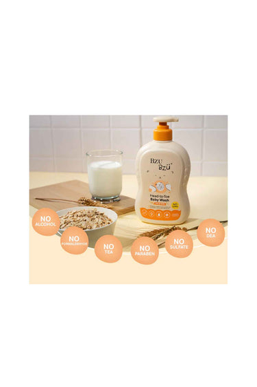 Bzu Bzu Oat & Milk Head to Toe Baby Wash - 600ml