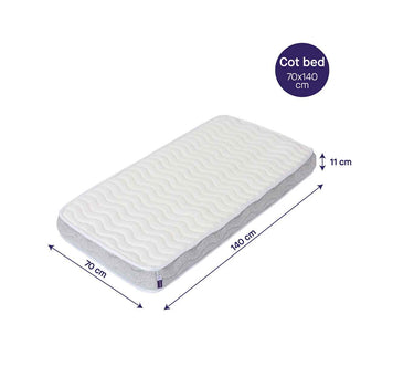 Clevamama Premium Deluxe ClevaFoam Pocket Sprung Cot Bed Mattress 140cm x 70cm