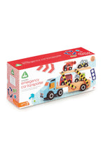 Load image into Gallery viewer, Early Learning Centre Wooden Emergency Car Transporter Vehicle
