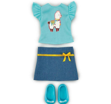 Addo R Friends No Prob-Llama Top & Skirt Set Teal