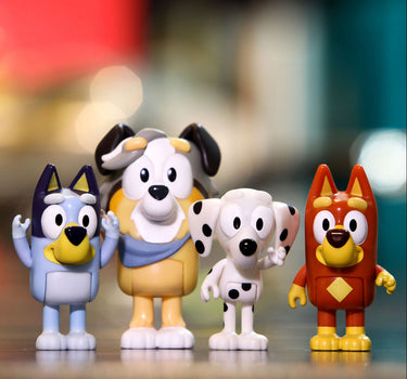 Bluey & Family Figure 4 Packs Bluey, Chloe, Calypso & Rusty