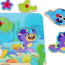 Load image into Gallery viewer, RMS Baby Shark Big Show Wooden Peg Jigsaw Board
