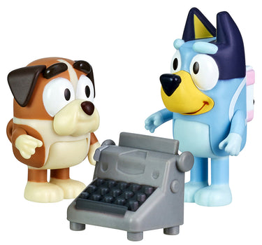 Bluey School Friends Bluey and Winton with Typewriter 2 Packs Figure Set