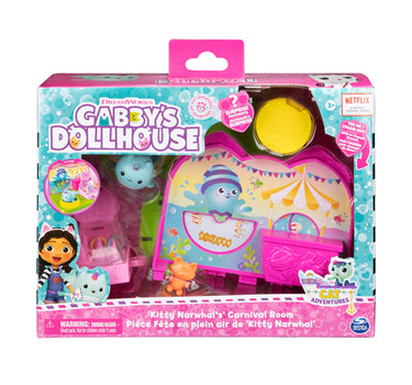 Spinmaster Gabby's Dollhouse KitTY Narwhals Carnival Room Playset