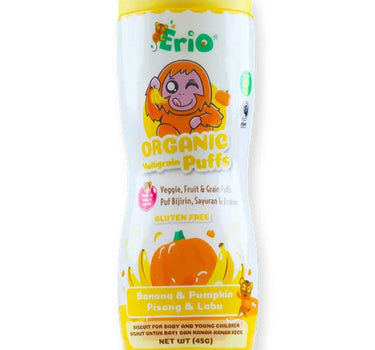 Erio Organic Multigrain Puffs 45Gm Banana & Pumpkin 8M+