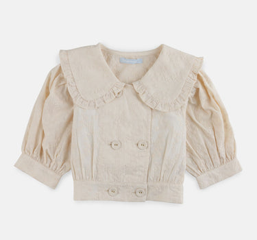 Gingersnaps Embroidered Top with Peter Pan Collar