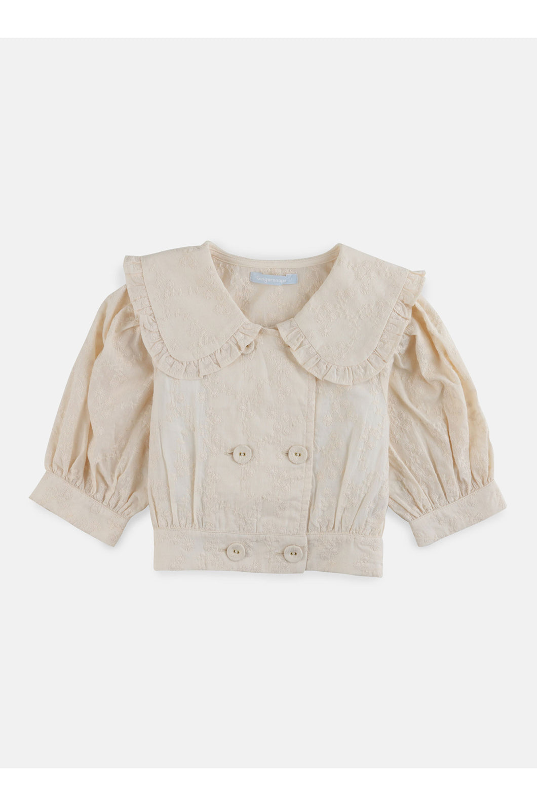 Gingersnaps Embroidered Top with Peter Pan Collar