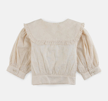 Gingersnaps Embroidered Top with Peter Pan Collar