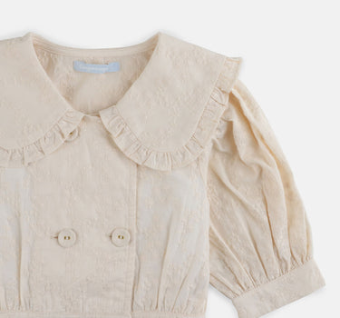 Gingersnaps Embroidered Top with Peter Pan Collar