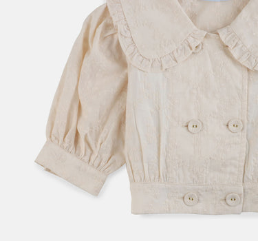 Gingersnaps Embroidered Top with Peter Pan Collar