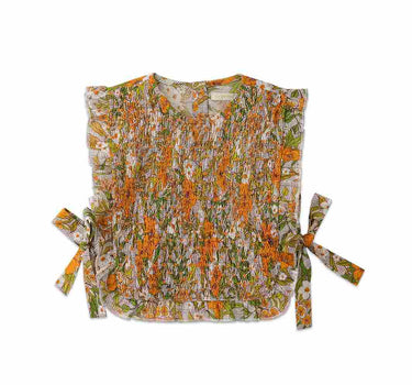 Gingersnaps Cable Smocked Top with Ruffle Edge and Side Ties