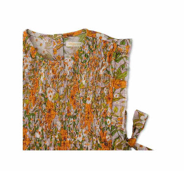Gingersnaps Cable Smocked Top with Ruffle Edge and Side Ties