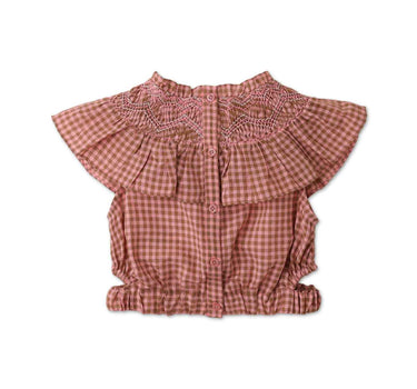Gingersnaps Gingham Top with Side Cut Outs