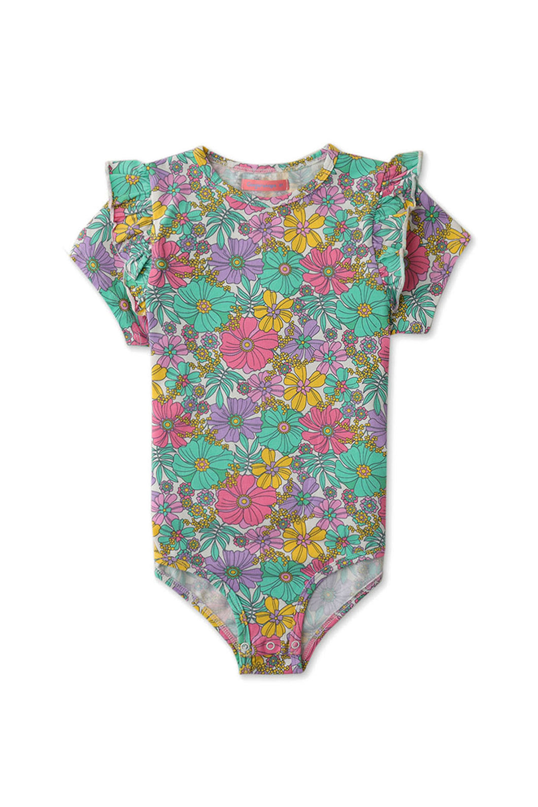 Gingernaps Floral Print Jersey Bodysuit