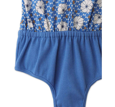 Gingersnaps Retro Floral Bodysuit with Rib Bottom