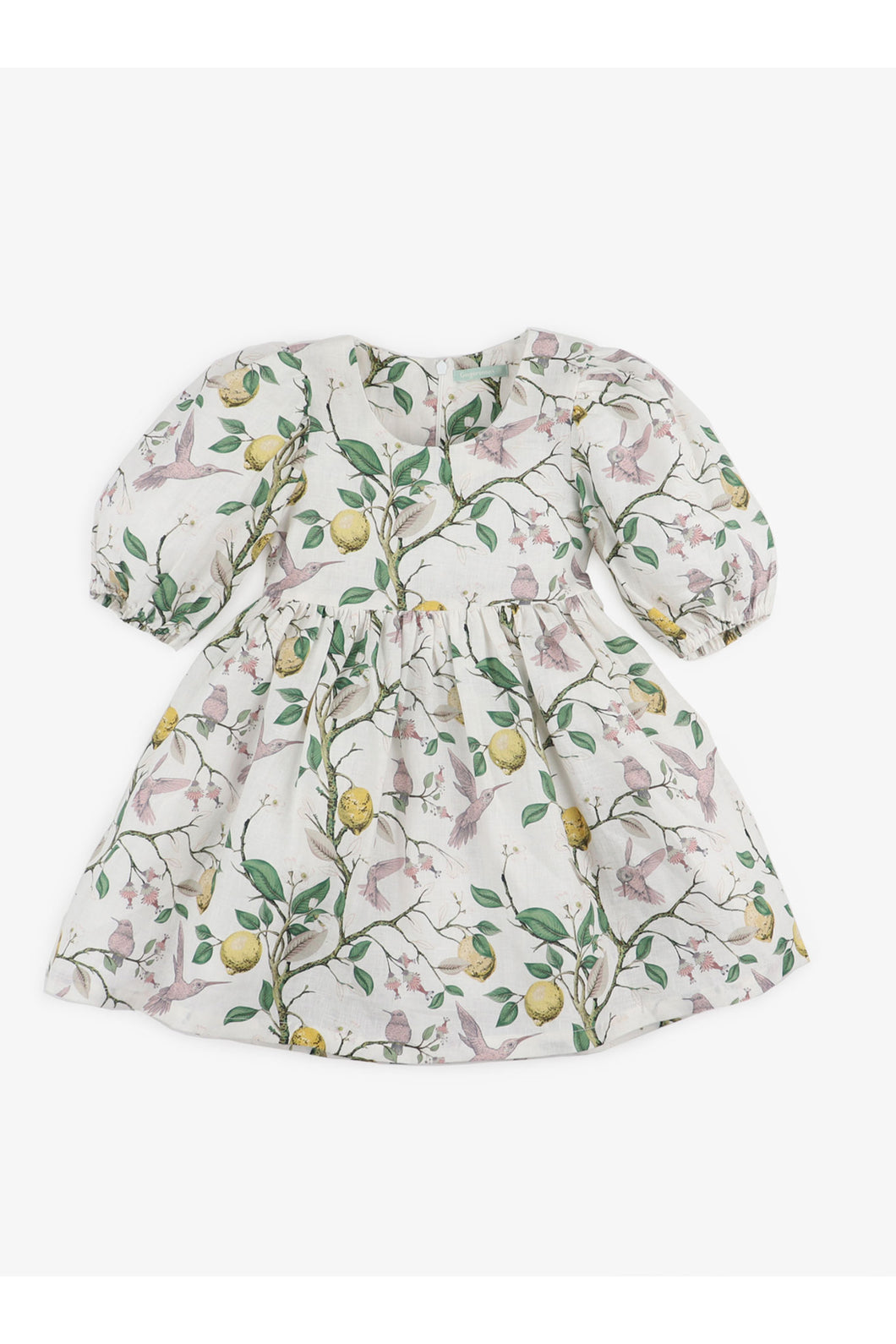 Gingersnaps Puff Sleeves Printed Linen Dress