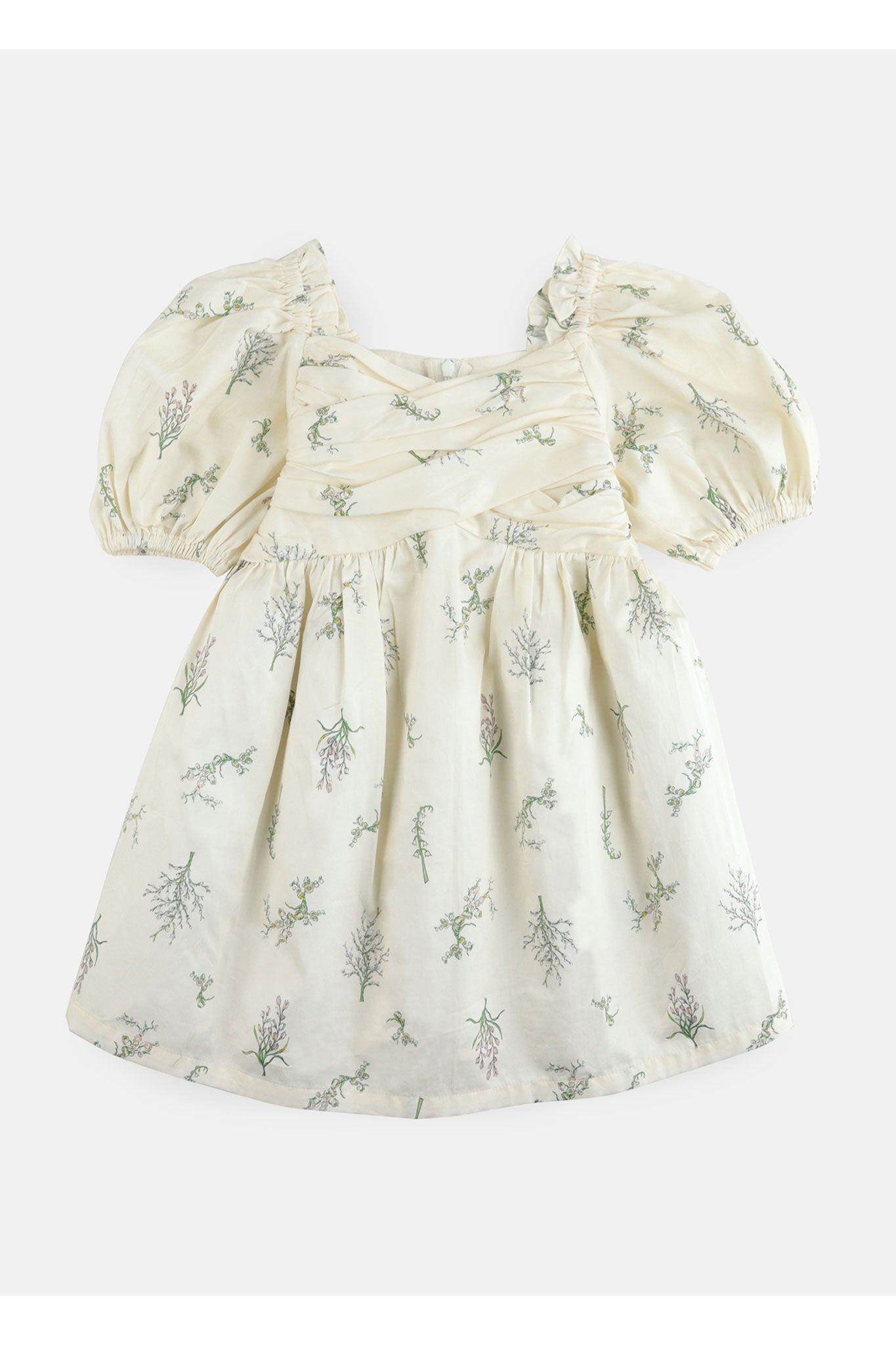 Gingersnaps Printed Dress with Gather Pleats