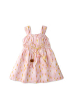 Load image into Gallery viewer, Gingersnaps Ikat  Print Dress W/  Pompoms Tie

