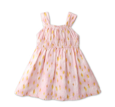 Gingersnaps Ikat Print Dress with Pompoms Tie