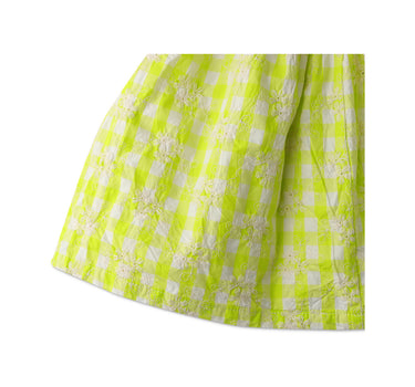 Gingersnaps Gingham Embroidered Eyelet Cut Out Dress