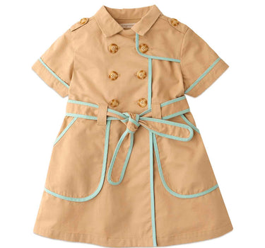 Gingersnaps Trench Coat Dress with Contrast Piping