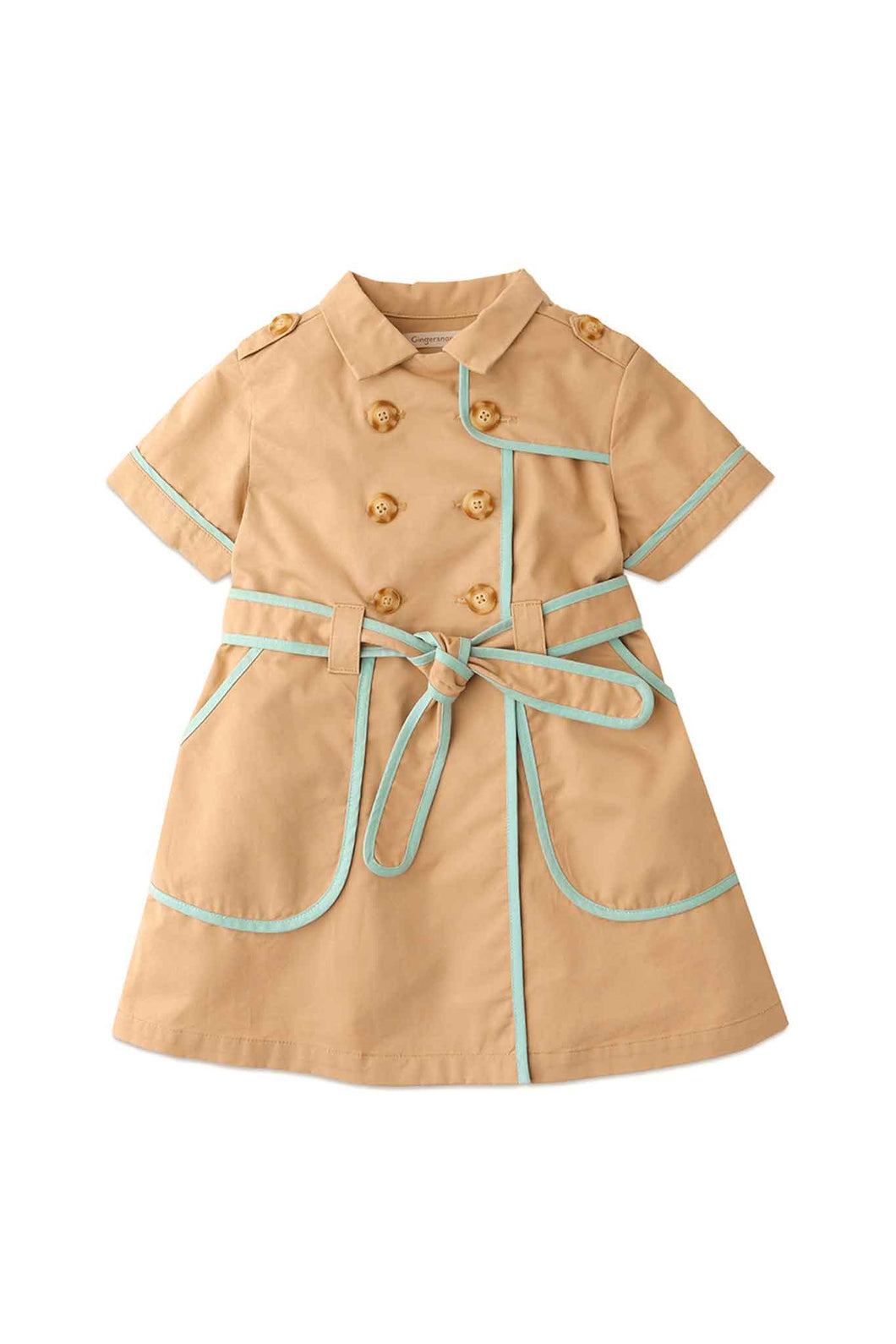 Gingersnaps Trench Coat Dress W/ Contrast Piping