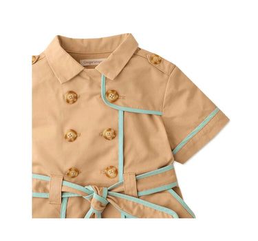 Gingersnaps Trench Coat Dress with Contrast Piping