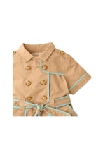 Load image into Gallery viewer, Gingersnaps Trench Coat Dress W/ Contrast Piping

