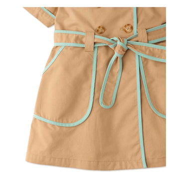 Gingersnaps Trench Coat Dress with Contrast Piping