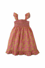 Load image into Gallery viewer, Gingersnaps Smocked Bodice 70&#39;S Floral Print Ruffle Dress
