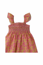 Load image into Gallery viewer, Gingersnaps Smocked Bodice 70&#39;S Floral Print Ruffle Dress
