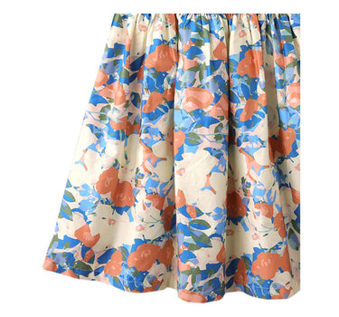 Gingersnaps Toile Print Dress with Smocked Bodice & Bubble Sleeves