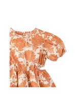 Load image into Gallery viewer, Gingersnaps Printed Dress with Puff Sleeves and Side Peek-A- Boo
