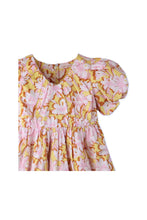 Load image into Gallery viewer, Gingersnaps Floral Ruched Neck Dress with Bubble Sleeves
