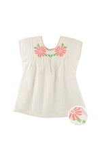 Load image into Gallery viewer, Gingersnaps Mexican Dress with Floral Embro On Yoke and Sleeves
