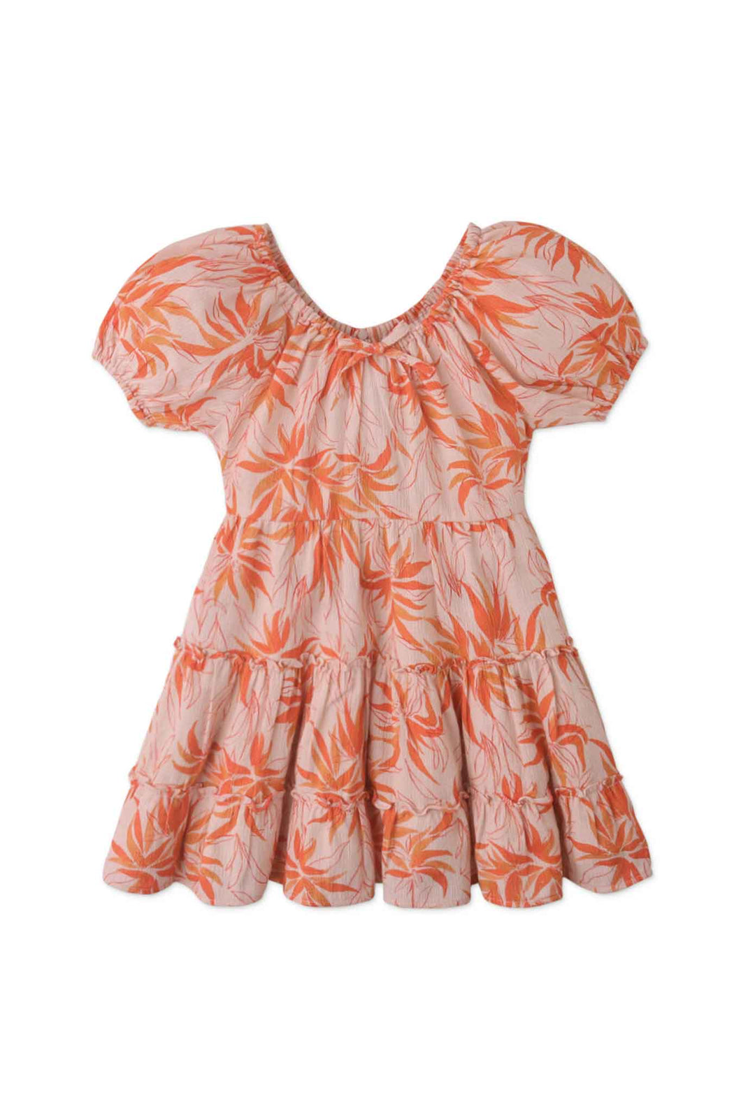 Gingersnaps Fire Floral Print Cheesecloth Tiered Dress