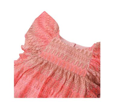 Gingersnaps Multicolor Lace Empire Dress with Butterfly Sleeves